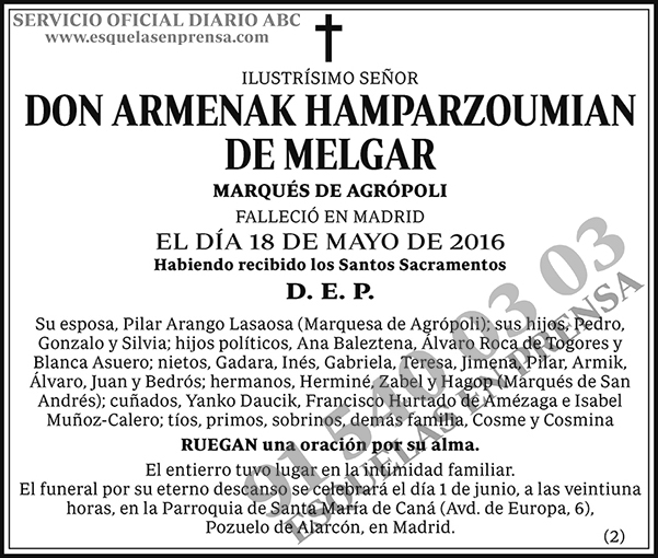 Armenak Hamparzoumian de Melgar